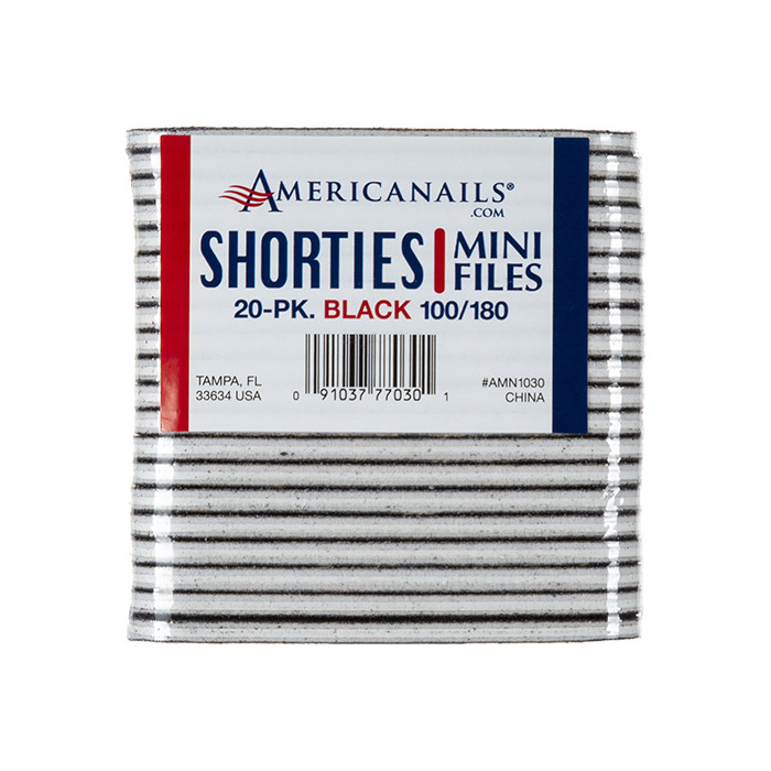 Shorties Mini Cushioned File | Black 100/180 20ct